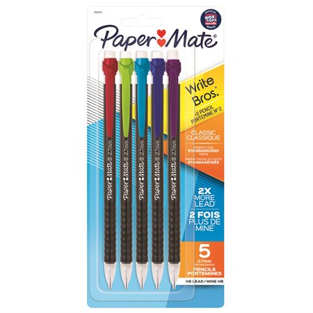 Write Bros® Mechanical Pencil pack of 5 assorted patterns and colours