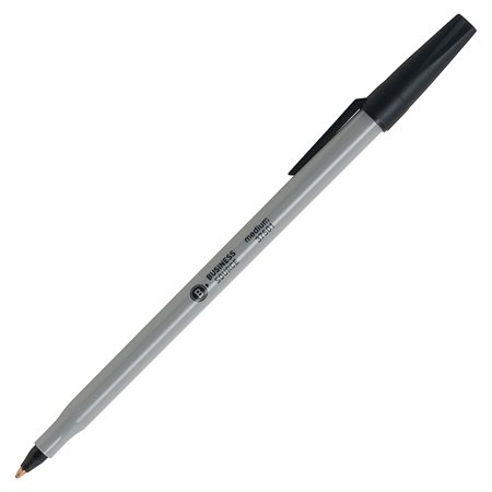 Business Source Ballpoint Stick Pens Medium point black (box 60)