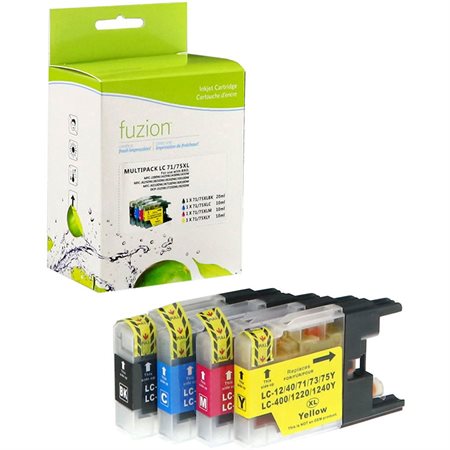 Compatible Ink Jet Cartridge (Alternative to Brother LC75) Package of 4 black, cyan, mangeta and yellow