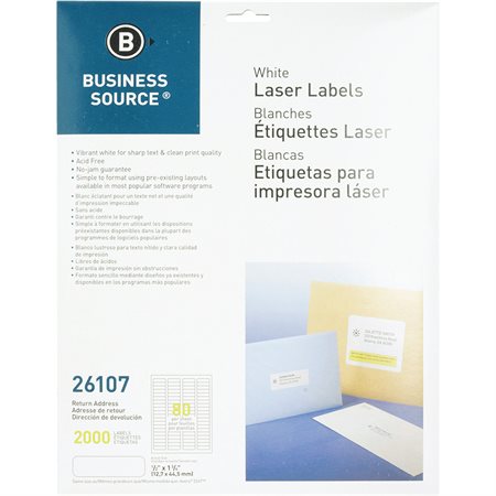 Premium Mailing Labels Package of 25 sheets 1 / 2 x 1-3 / 4 in. (2000)