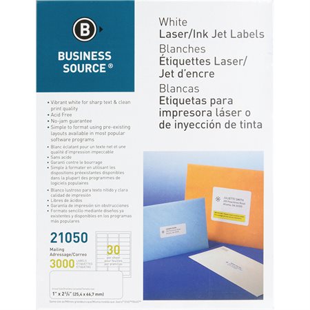Premium Mailing Labels Package of 100 sheets 1 x 2-5 / 8 po. (3000)