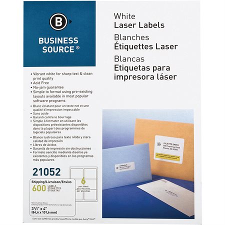 Premium Mailing Labels Package of 100 sheets 3-1 / 3 x 4 in. (600)