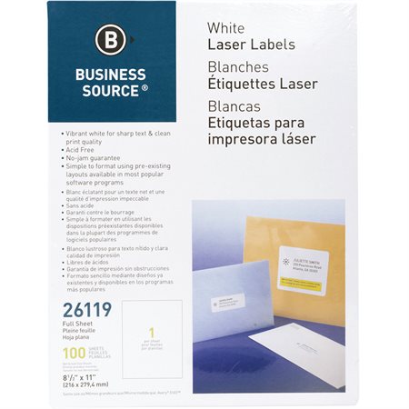 Premium Mailing Labels Package of 100 sheets 8-1 / 2 x 11 in. (100)