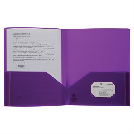 Couverture de présentation en poly mauve