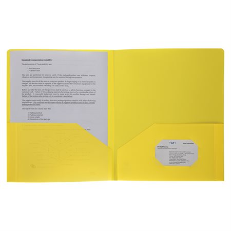 Couverture de présentation en poly jaune