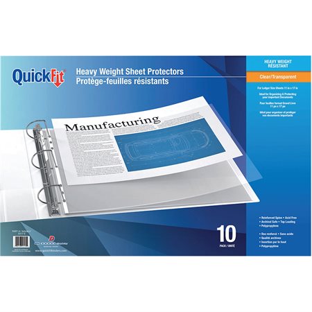 Heavyweight Sheet Protectors 11 x 17 size clear (pkg 10)