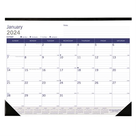 DuraGlobe Monthly Desk Pad Calendar (2025) English
