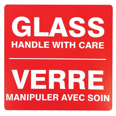 Étiquettes d'expédition - Verre manipuler avec soin