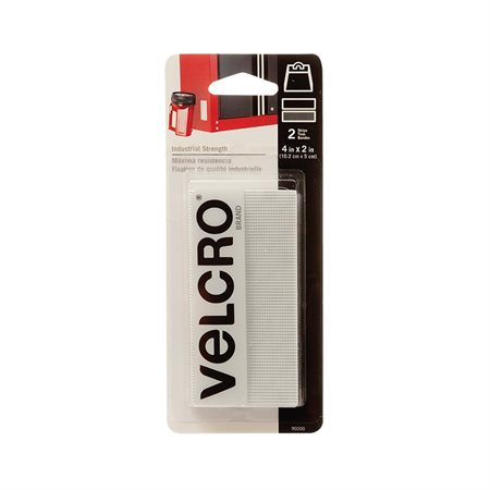 Velcro® Industrial Adhesive Strips Package of 2 strips, 4" x 2". white