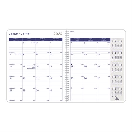 DuraGlobe™ Monthly Diary (2025) Semi-flexible cover