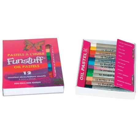 Pastels à l'huile Funstuff® 12 bâtons réguliers