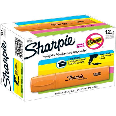 Surligneur Sharpie® Blade Boîte de 12 orange