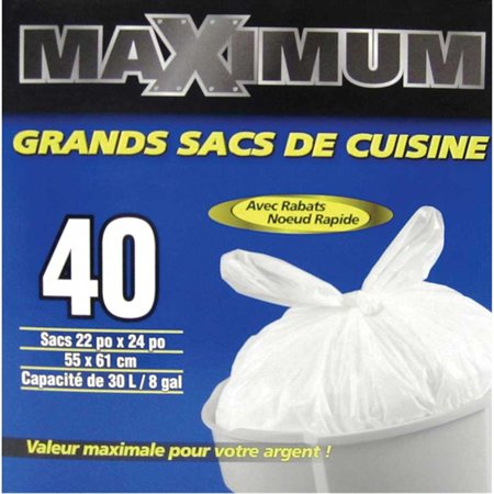 Sacs à ordures de cuisine Maximum 22 x 24 po