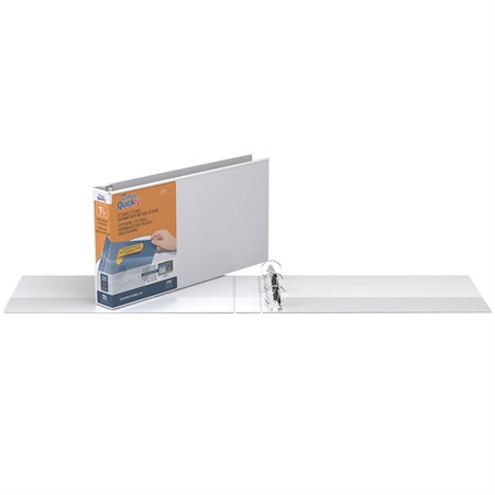 Deluxe QuickFit®  Heavy-Duty Spreadsheet &  Legal Presentation Binder Landscape format, round rings 1-1 / 2 in. - white