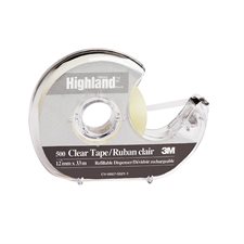 Ruban adhésif transparent Highland™ Dévidoir 12 mm x 33 m