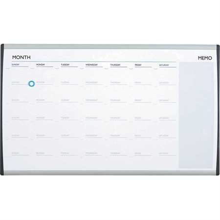 Tableau pour cloison Arc™ Calendrier magnétique effaçable à sec 30 x 18 po