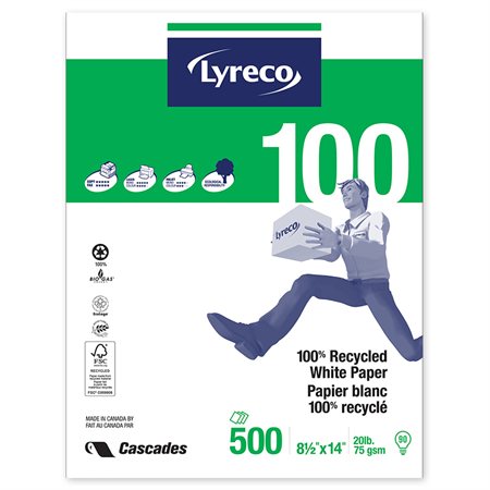 Papier recyclé Offix® 100 Paquet de 500 8-1 / 2 x 14