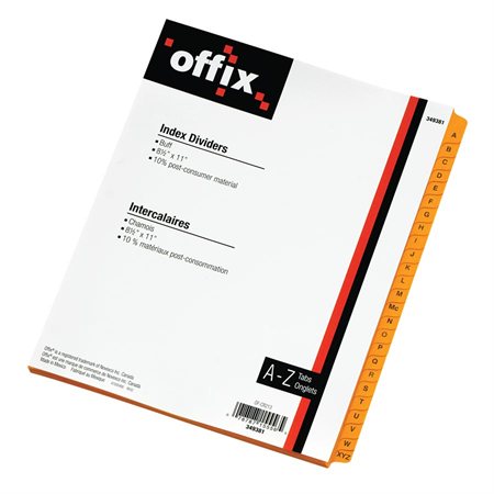 Offix® Buff  Index Dividers A-Z