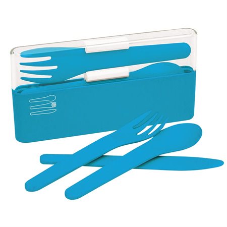 3-Piece Plastic Cutlery Set blue