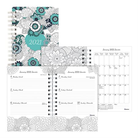 Weekly / Monthly Colouring Planner (2021) botanica