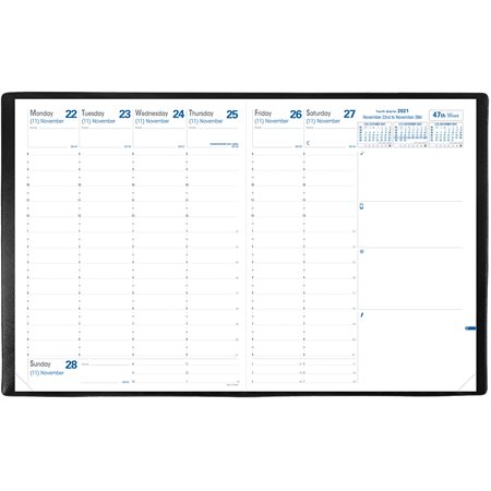 Agenda hebdomadaire Président (2025) Agenda complet, anglais noir