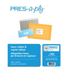 Labels Compatible Laser, Inkjet, Copiers 4 x 1-1/3" (1400)