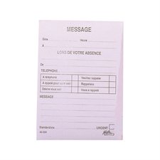 Telephone message pad english