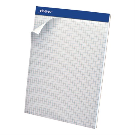 White Perforated Paper Pad quadruled 4 sq.in.