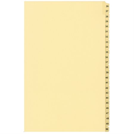 Numerical Litigation Index Dividers Buff 26 to 50