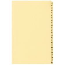 Numerical Litigation Index Dividers Buff 26 to 50