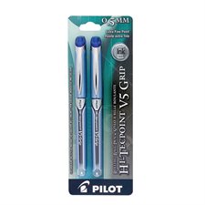 Stylos à bille roulante Hi-Tecpoint Grip V5 / V7 0,5 mm. Paquet de 2 bleu