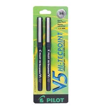 Stylos à bille roulante Hi-Tecpoint V5 / V7 0,5 mm. Paquet de 2. V5 noir