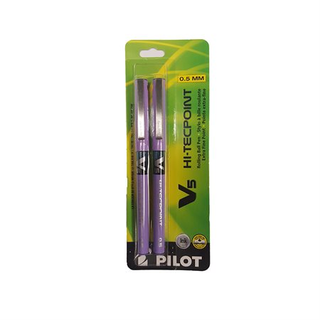 Stylos à bille roulante Hi-Tecpoint V5  /  V7 0,5 mm. Paquet de 2. V5 violet