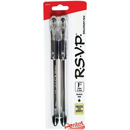 Stylo à bille RSVP® 0,7 mm. Paquet de 2 noir