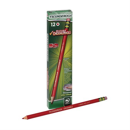 Crayon effaçable Ticonderoga rouge carmin