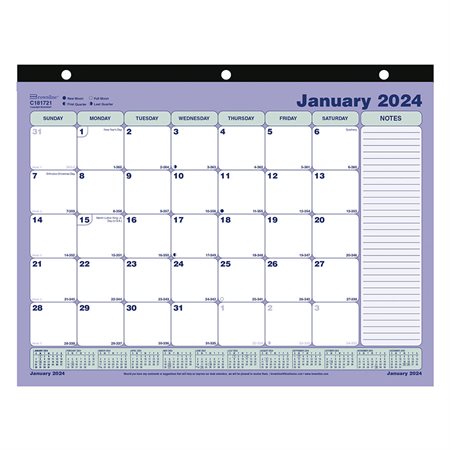 Calendrier sous-main mensuel (2025) 11 x 8-1 / 2 po anglais