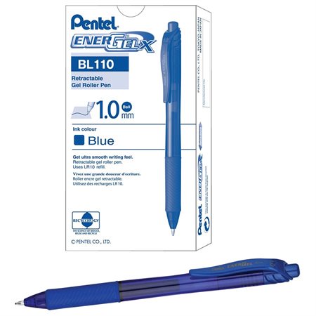 Stylos à bille roulante EnerGel® X 1,0 mm. À l'unité bleu