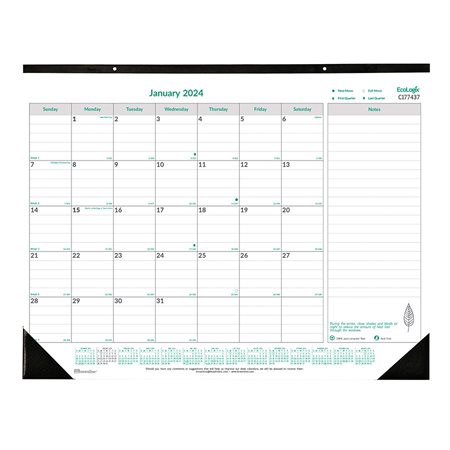 EcoLogix® Monthly Desk Pad Calendar (2025) English