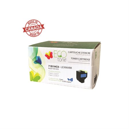 Remanufactured Toner Cartridge (Alternative to Lexmark 71B1H) cyan