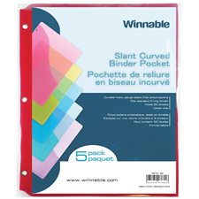 Slant Curved Binder Pocket assorted colours