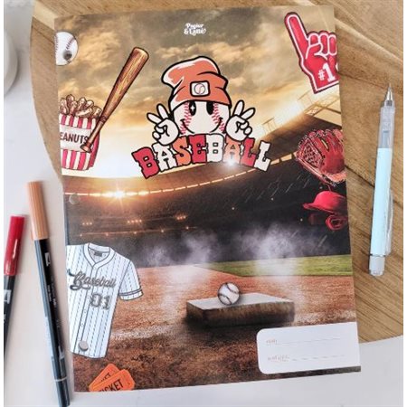 DOTTED LINES WRITING NOTEBOOK - BASEBALL