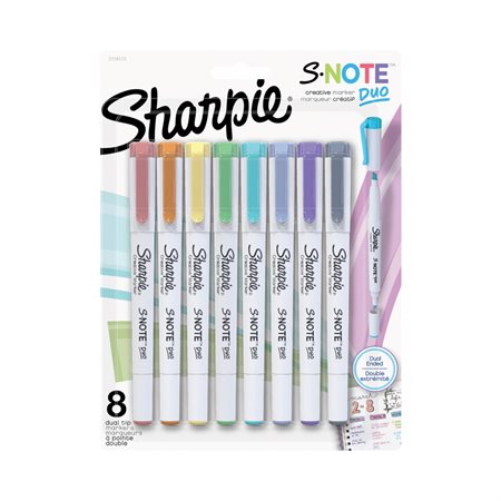 Marqueurs S-Note double pointe Sharpie paquet de 8