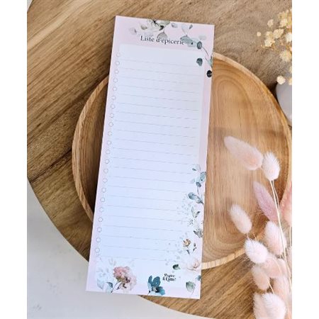 GROCERY LIST - PINK FLOWERS