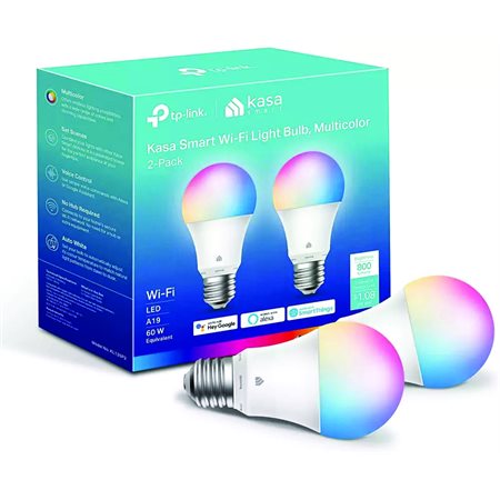 Multicolor Kasa Smart Light Bulb package of 2