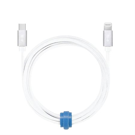 Braided Charge / Sync USB-C to Lightning 6ft white