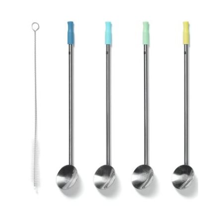 RICARDO SILICONE SPOON STRAW SET