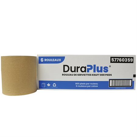 Essuie-tout dur DuraPlus® boîte de 6 rouleaux, 7,8 po x 800 pi