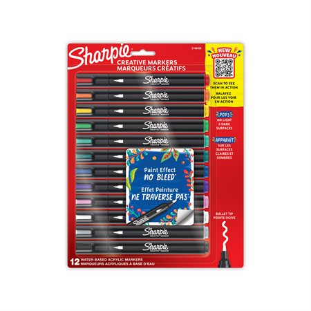 Bullet Tip Sharpie Creative Markers package of 12