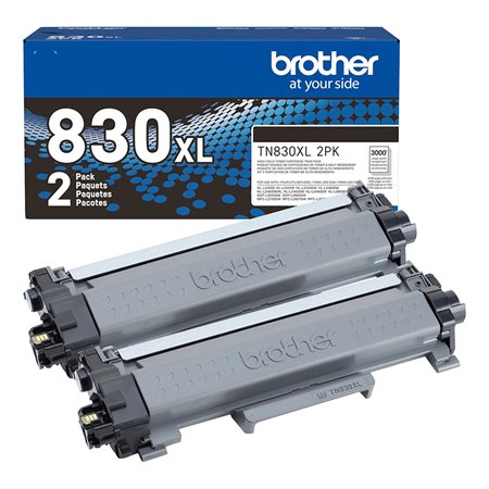Brother TN830XL Laser Toner Cartridge package of 2