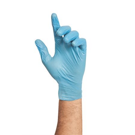 GANTS BLEU NITRILE S.POUDRE M (100)